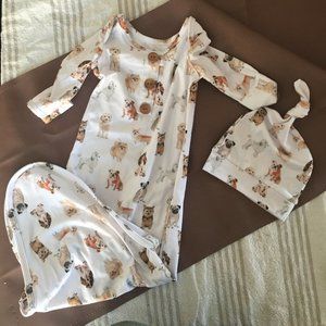 Caden Lane Knotted Gown and matching hat - dogs